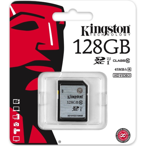 Карта пам'яті Kingston SDHC 128GB Class 10 UHS-I R45MB/s